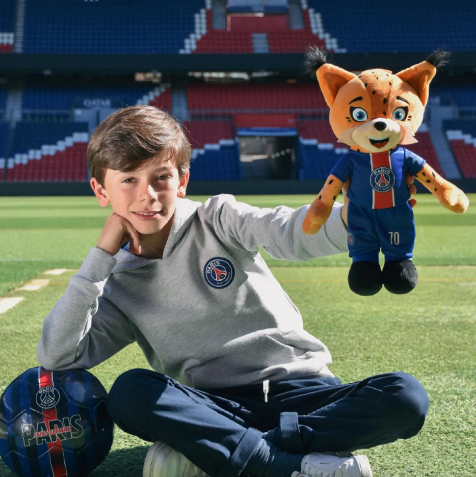 Peluche officielle PSG - Mascotte Germain Le Lynx - 35 cm