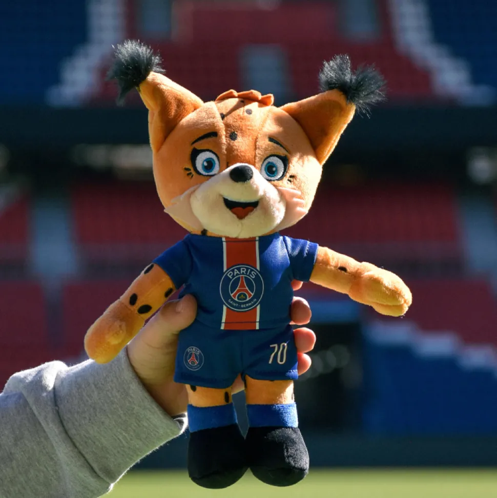 Peluche officielle PSG Mascotte Germain Le Lynx - 25 cm