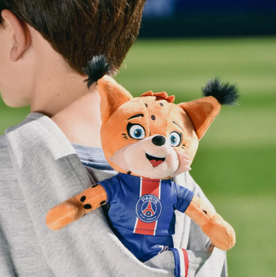 Peluche officielle PSG Mascotte Germain Le Lynx - 25 cm