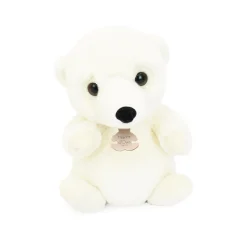 Peluche ours blanc assis - 20 cm