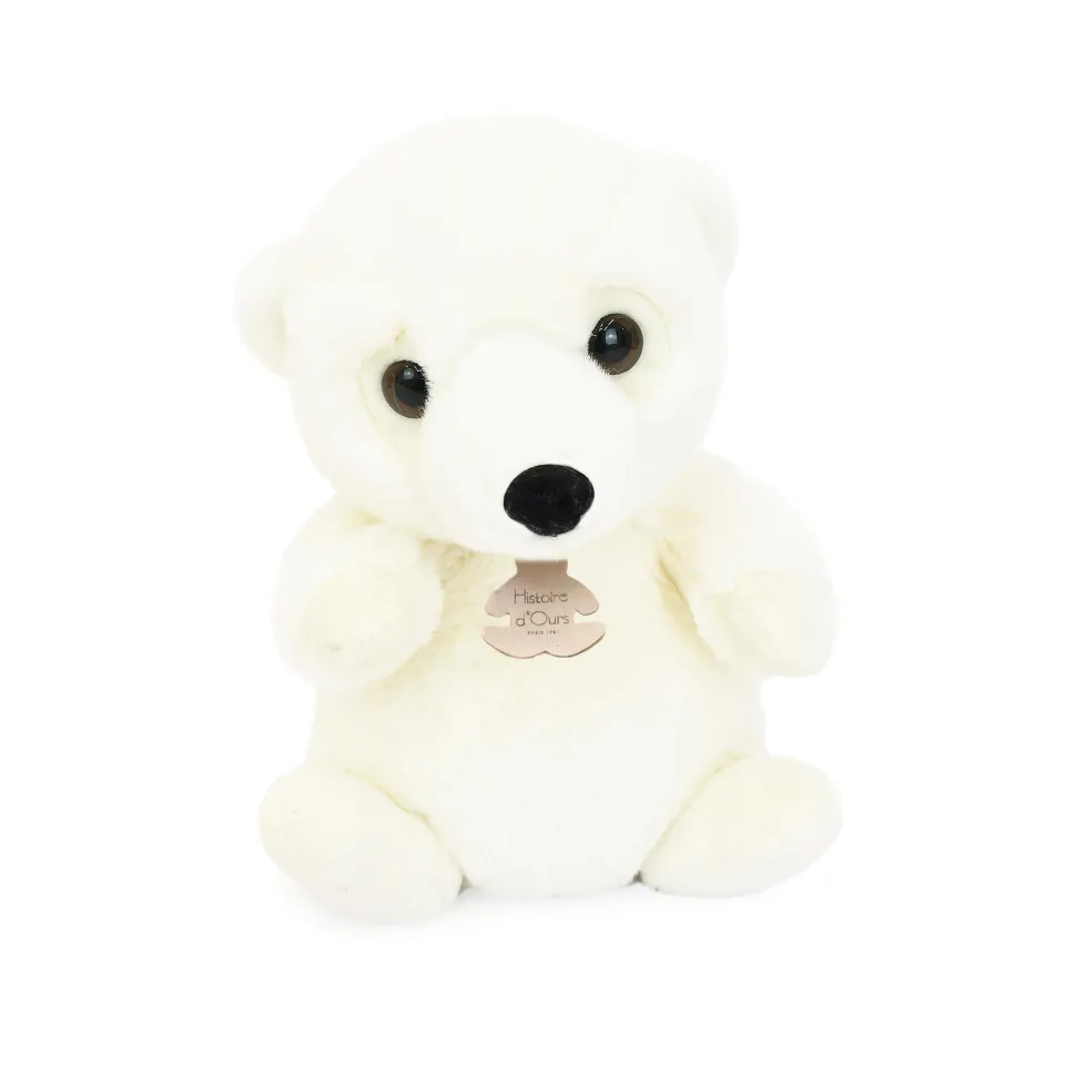 Peluche ours blanc assis - 20 cm