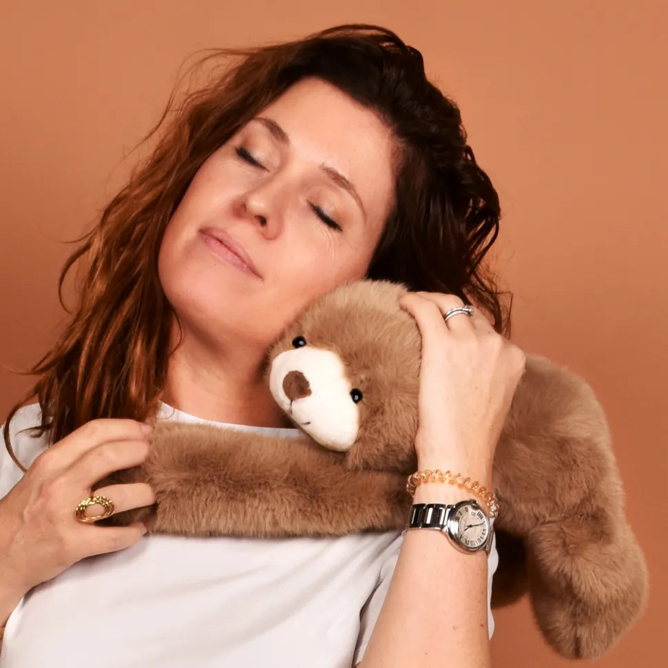 Peluche Ours marron lesté - 40 cm - Podcoll