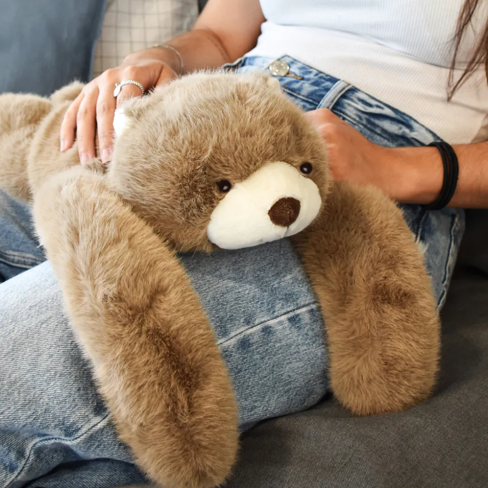 Peluche Ours marron lesté - 40 cm - Podcoll