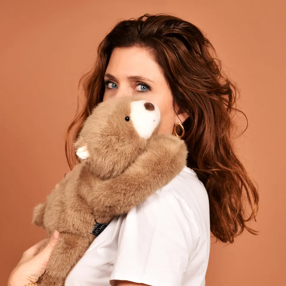 Peluche Ours marron lesté - 40 cm - Podcoll