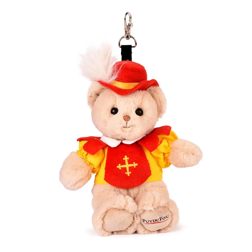 Peluche Ours porte-clé mousquetaire - Puy du Fou - 15 cm
