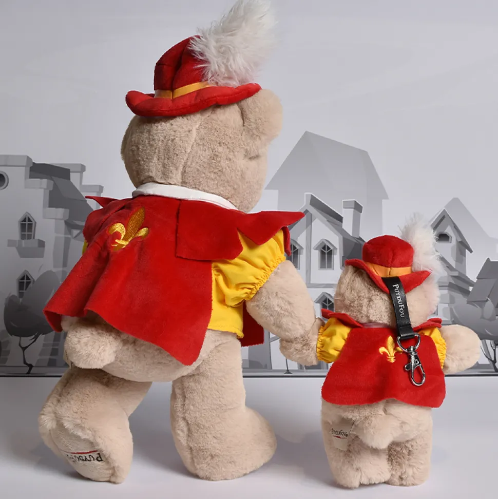 Peluche Ours porte-clé mousquetaire - Puy du Fou - 15 cm