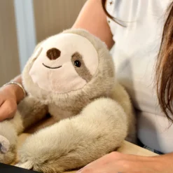 Peluche paresseux marron lesté - 40 cm - Podcoll