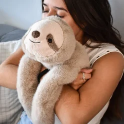 Peluche paresseux marron lesté - 40 cm - Podcoll