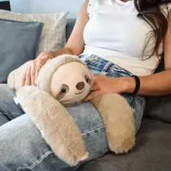 Peluche paresseux marron lesté - 40 cm - Podcoll