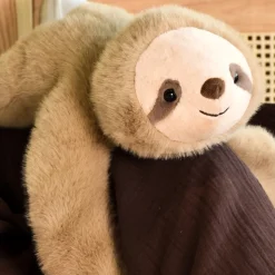 Peluche paresseux marron lesté - 40 cm - Podcoll