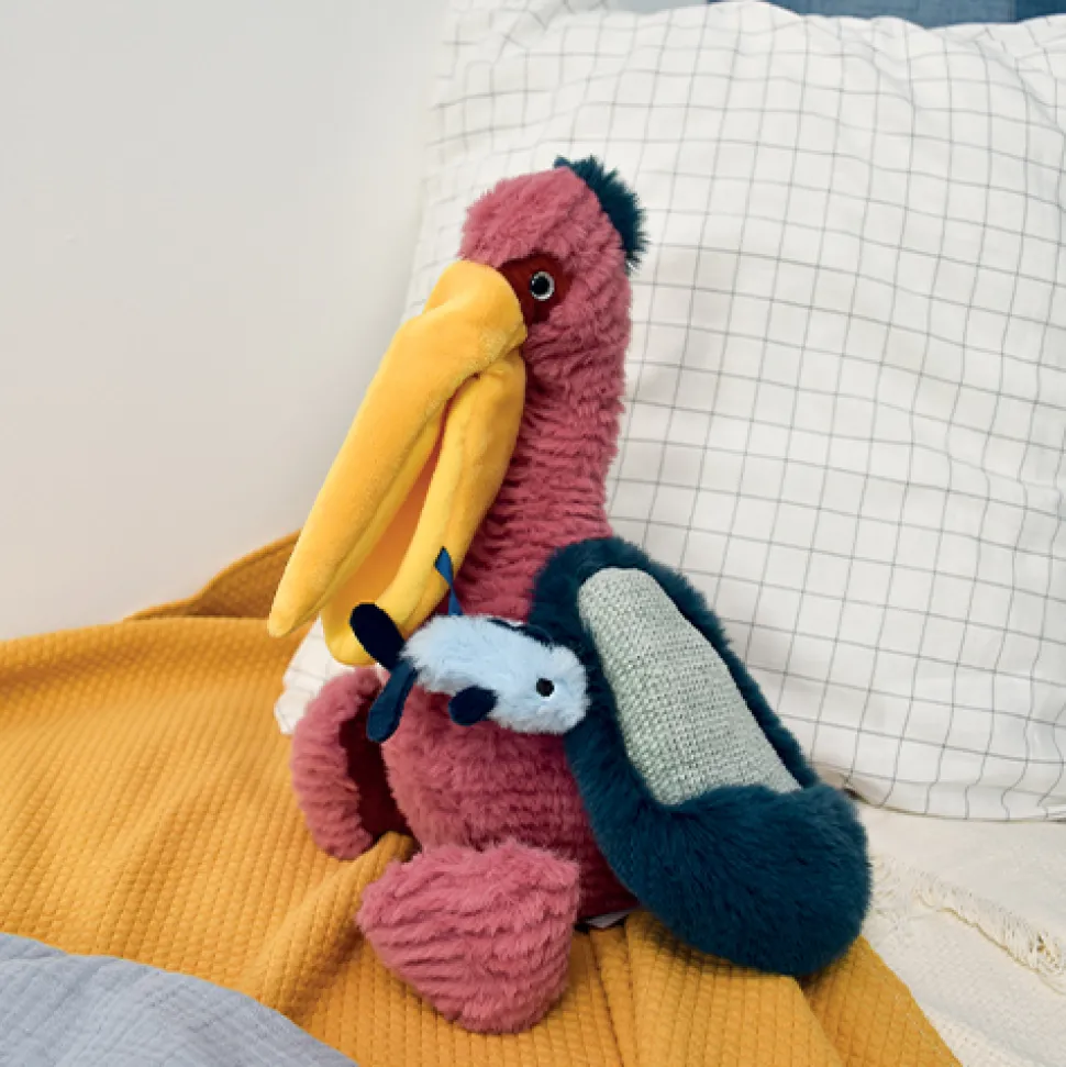 Peluche Pelican rose - 34 cm