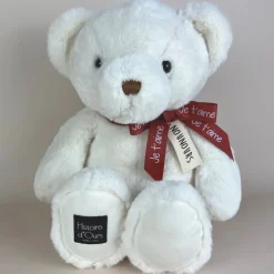 Peluche personnalisée Je t'Aime - Ours en peluche blanc - Édition limitée - 40 cm