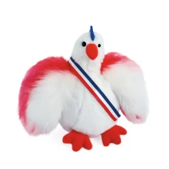 Peluche poule blanche - 20 cm - Fabriquée en France