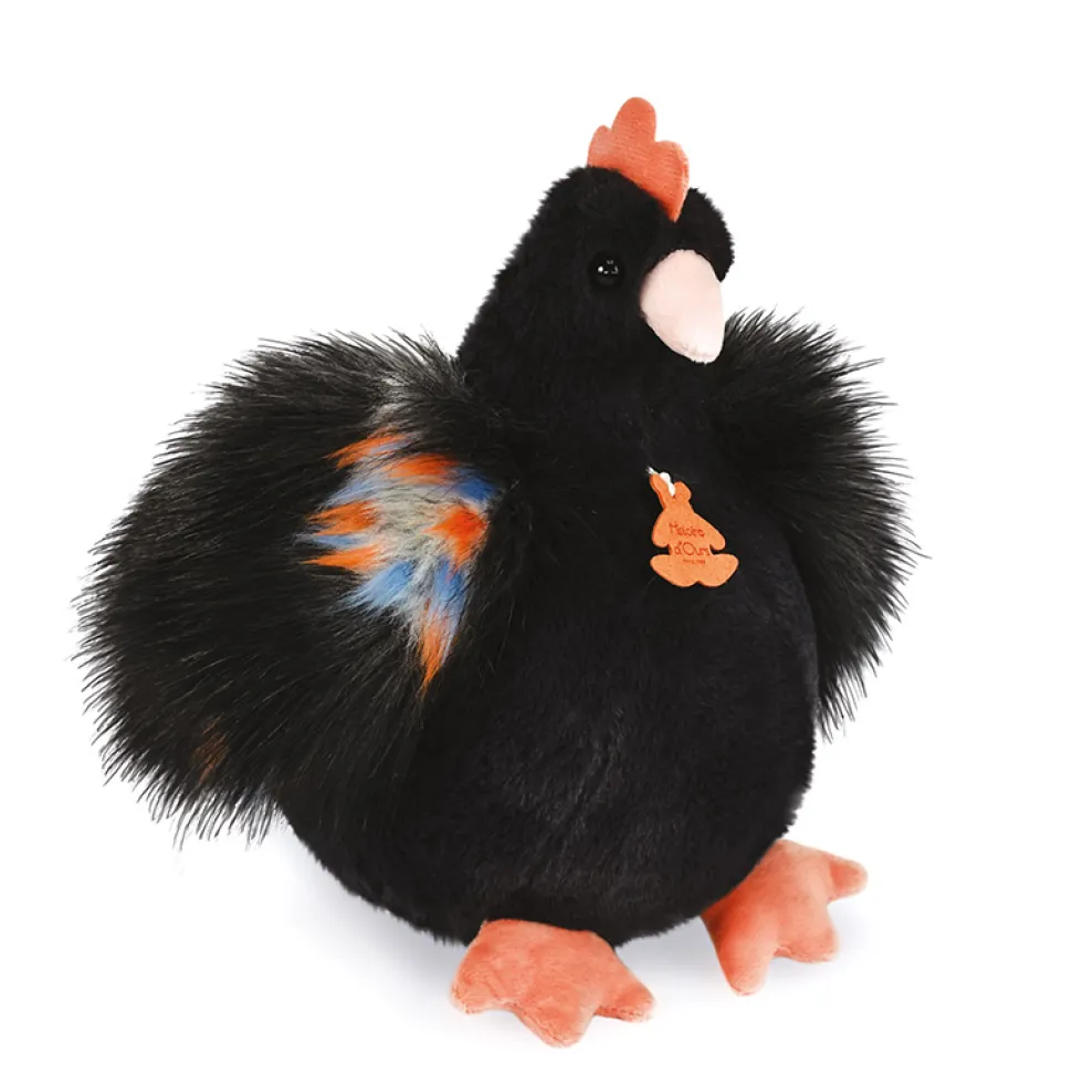 Peluche poule "Poulette" - Noire - 28 cm