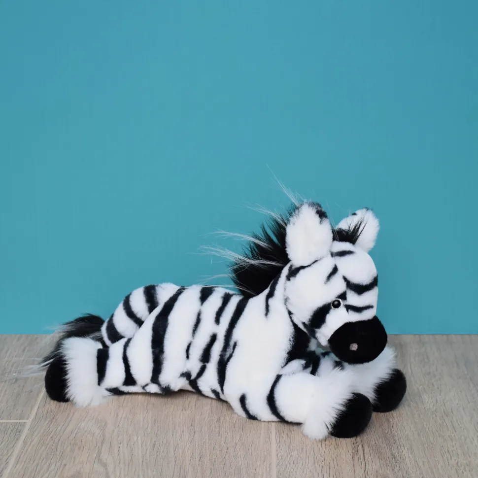 Peluche Zèbre Blanc et noir - 25 cm