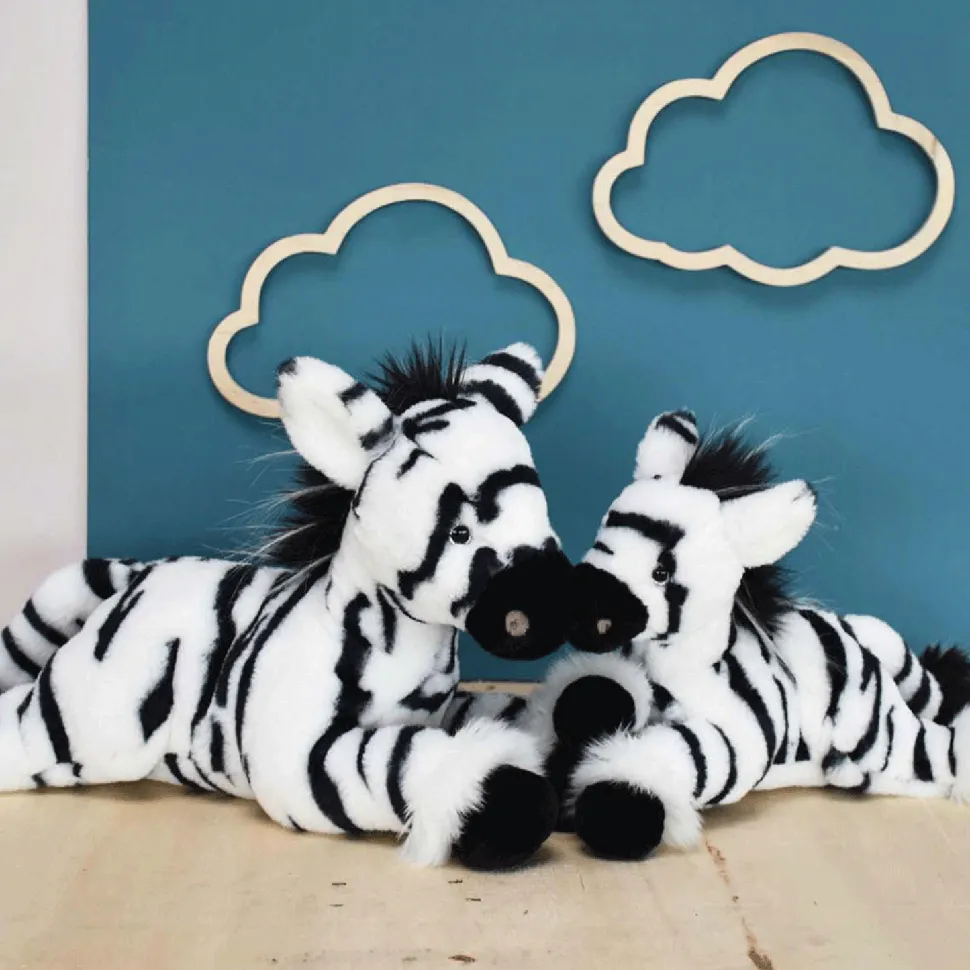 Peluche Zèbre Blanc et noir - 25 cm