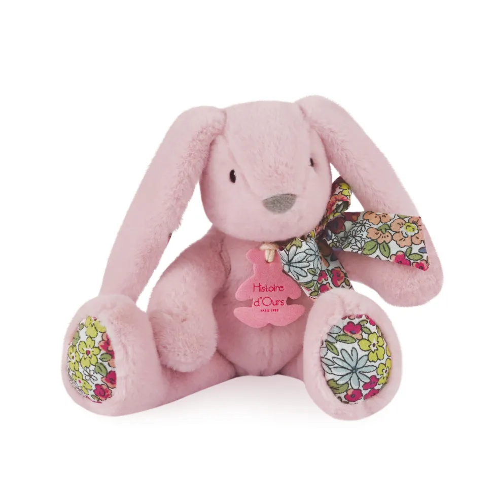 Petite peluche lapin rose - 20 cm