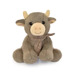 Petite Peluche Vache foulard - 14 cm