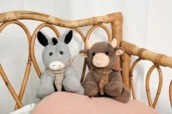 Petite Peluche Vache foulard - 14 cm