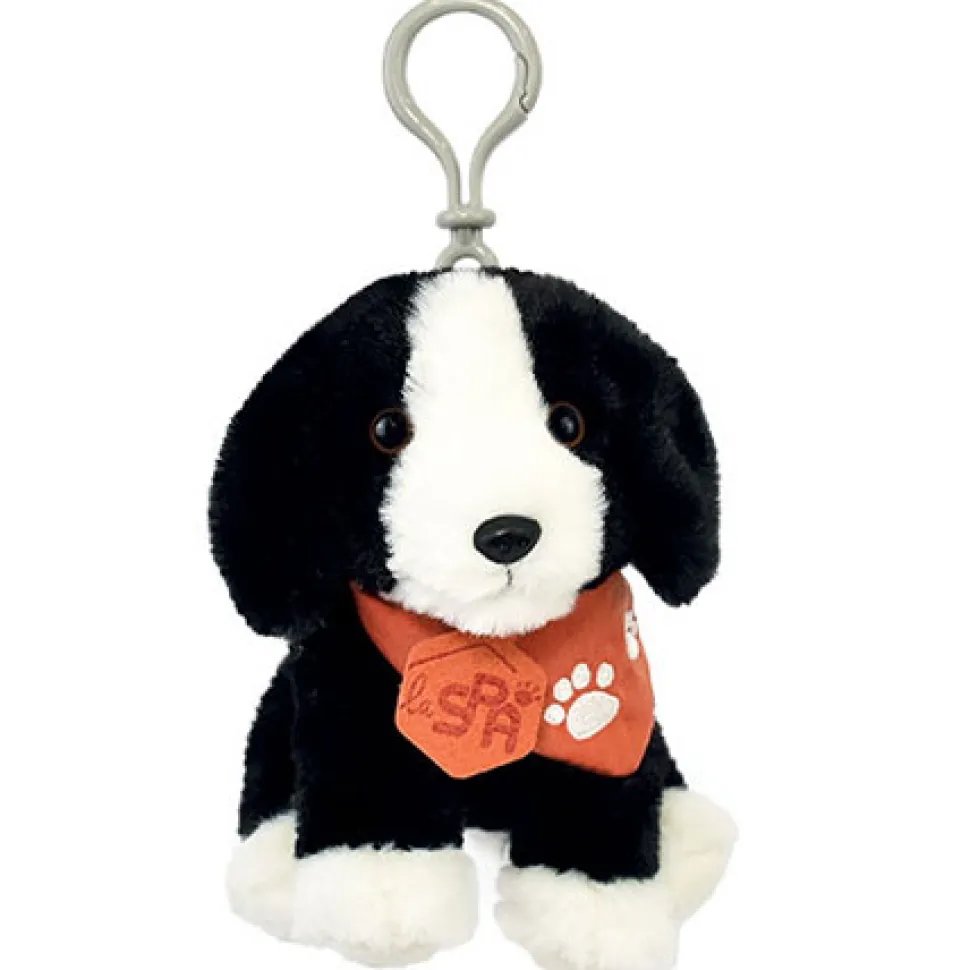 Porte clé - Bijou de sac X SPA - Chien noir et blanc 13 cm
