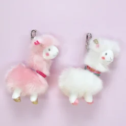 Porte-Clé Peluche Lama Blanc - 16 cm