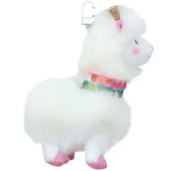 Porte-Clé Peluche Lama Blanc - 16 cm