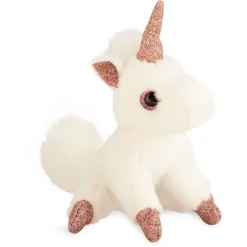 Porte-Clé Peluche Licorne Blanc Rose - 14 cm