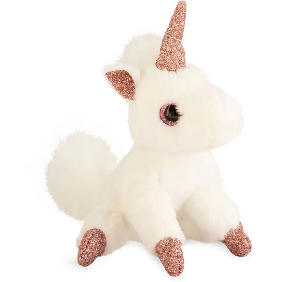 Porte-Clé Peluche Licorne Blanc Rose - 14 cm