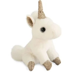 Porte-Clé Peluche Licorne Blanc Or - 14 cm