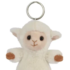 Porte-clés agneau écru - 12 cm - Les doux stretch