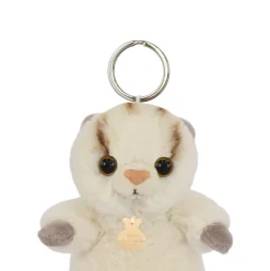 Porte-clés chat écru - 12 cm - Les doux stretch