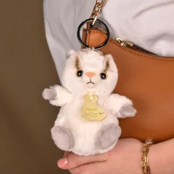 Porte-clés chat écru - 12 cm - Les doux stretch