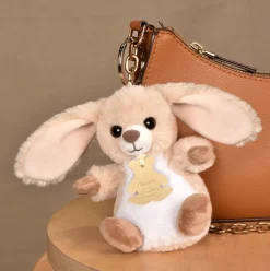 Porte-clés lapin beige - 12 cm - Les doux stretch