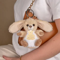 Porte-clés lapin beige - 12 cm - Les doux stretch