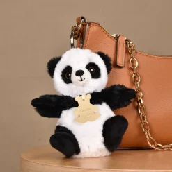 Porte-clés panda noir et blanc - 12 cm - Les doux stretch